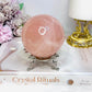 Large Rose Quartz Sphere on Stand 481g