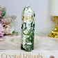 Druzy Moss Agate Tower 9cm