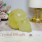 Citrine with Rainbows Carved Skull 397g 8cm