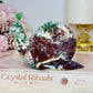 Red & Green Moss Agate Carved Large Snail 14cm