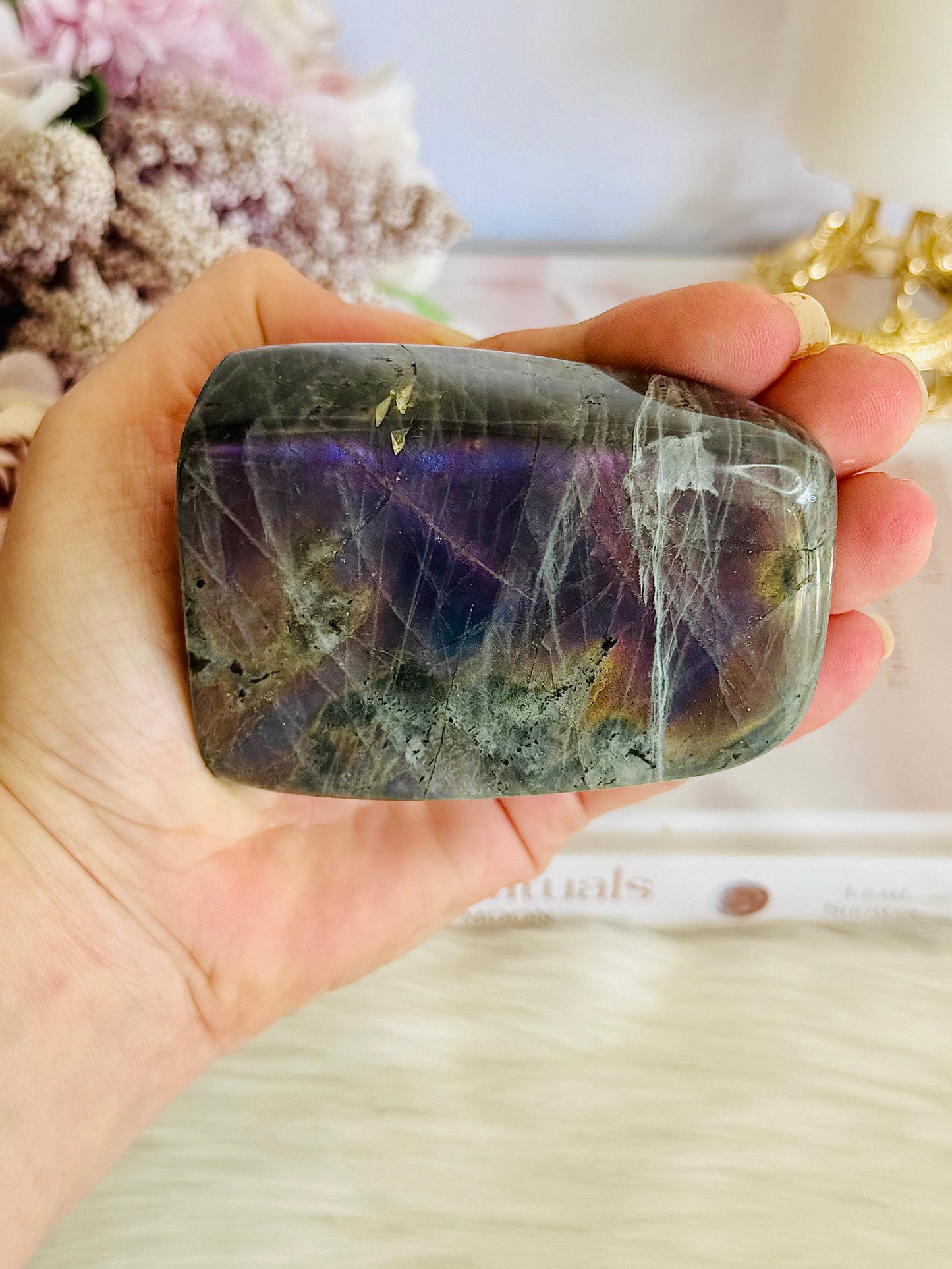 Stunning Labradorite Freeform With Deep Purple Flash 302grams