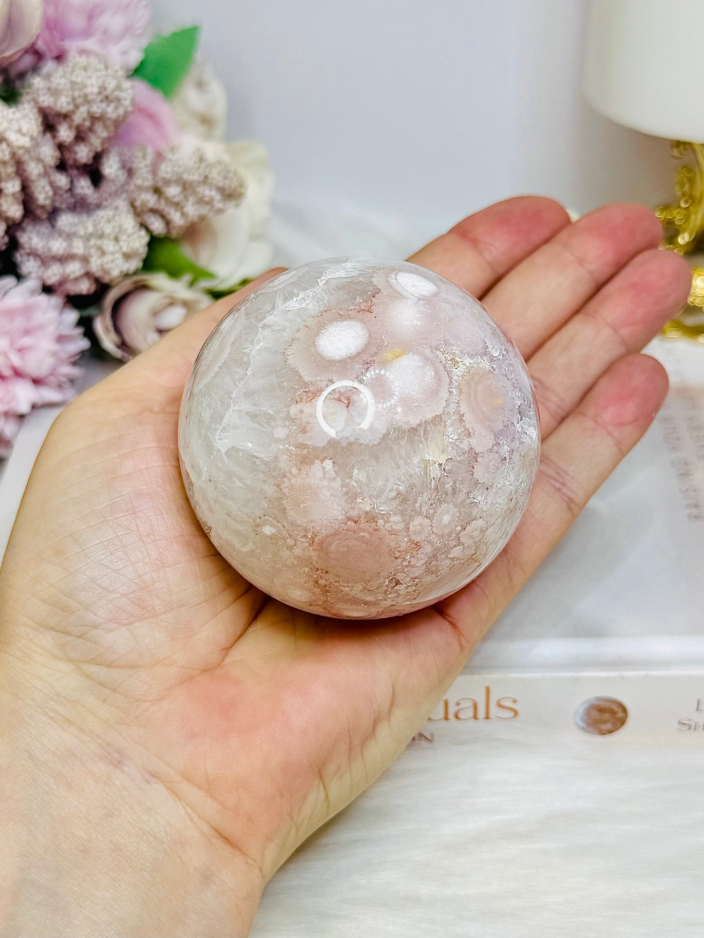 Pink Amethyst Druzy Sphere on Stand 362g