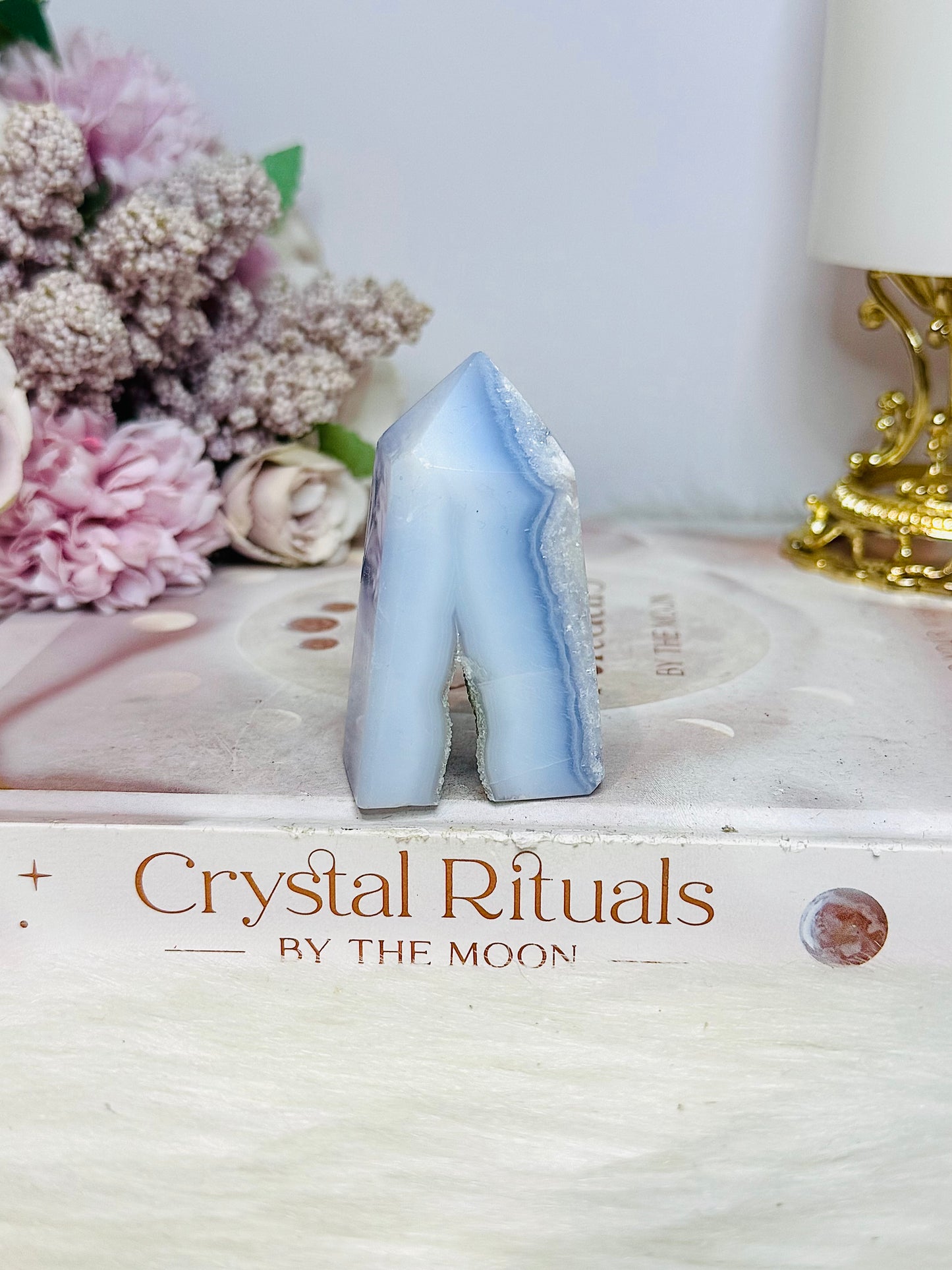 Blue Lace Agate Druzy Tower 6cm