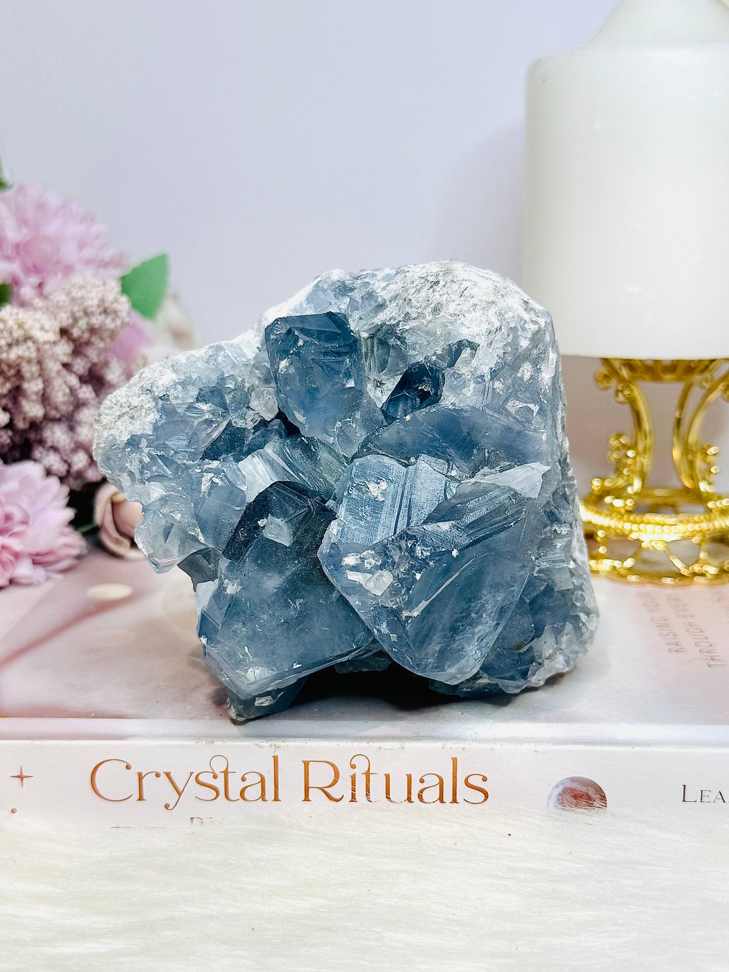 High Grade Natural Blue Celestite Large Freeform 1.12KG