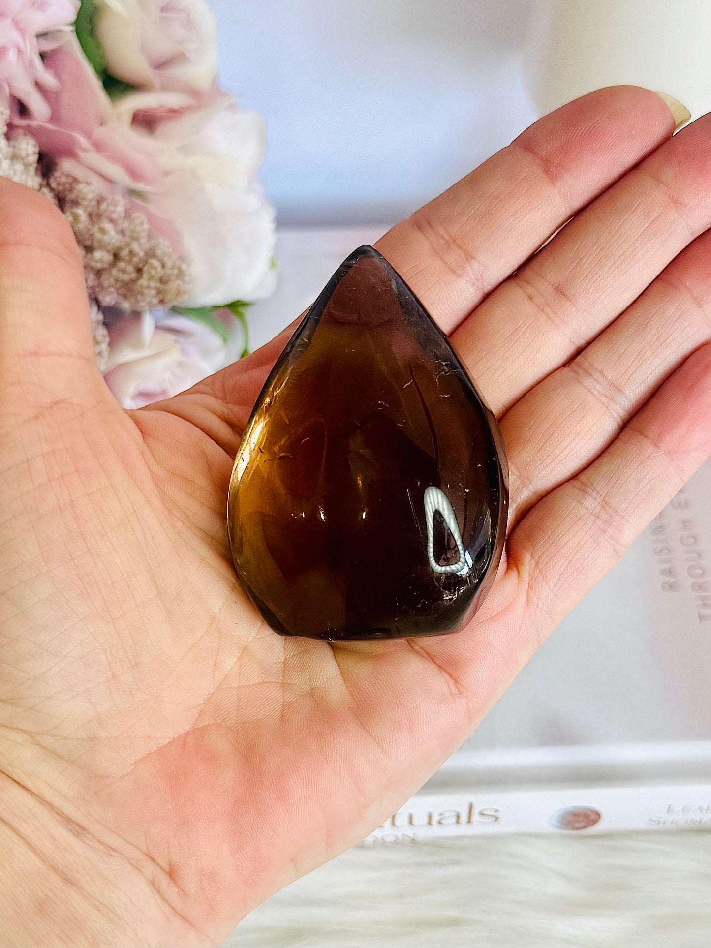 Stunning Smokey Quartz Carved Puffy Flame | Freeform