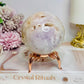 Large Druzy Pink Amethyst Sphere on Stand 608g