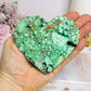 Large Natural Variscite Carved Heart on Stand 9.5cm