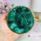 Natural Malachite Coaster with Gold Trim 9.5cm