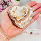 High Grade Sugar Druzy Agate Heart Carving On Stand From Brazil 278grams