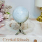 Blue Calcite Sphere on Stand 167g