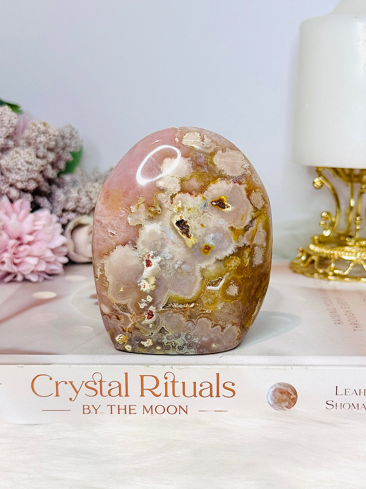 Flower Agate Druzy Freeform 8.5cm