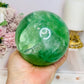 Huge Green Fluorite Sphere with Rainbows On Tall Glass Stand 1.4KG (stand can be changed)