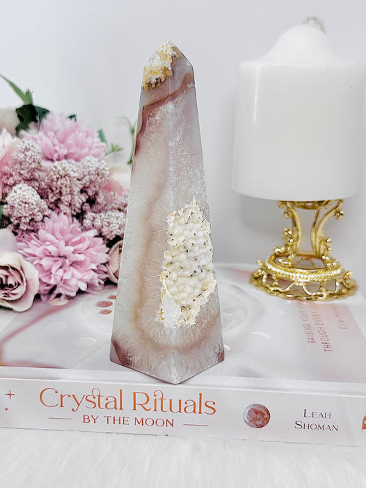 Sugar Druzy Agate Obelisk | Tower From Brazil 14cm