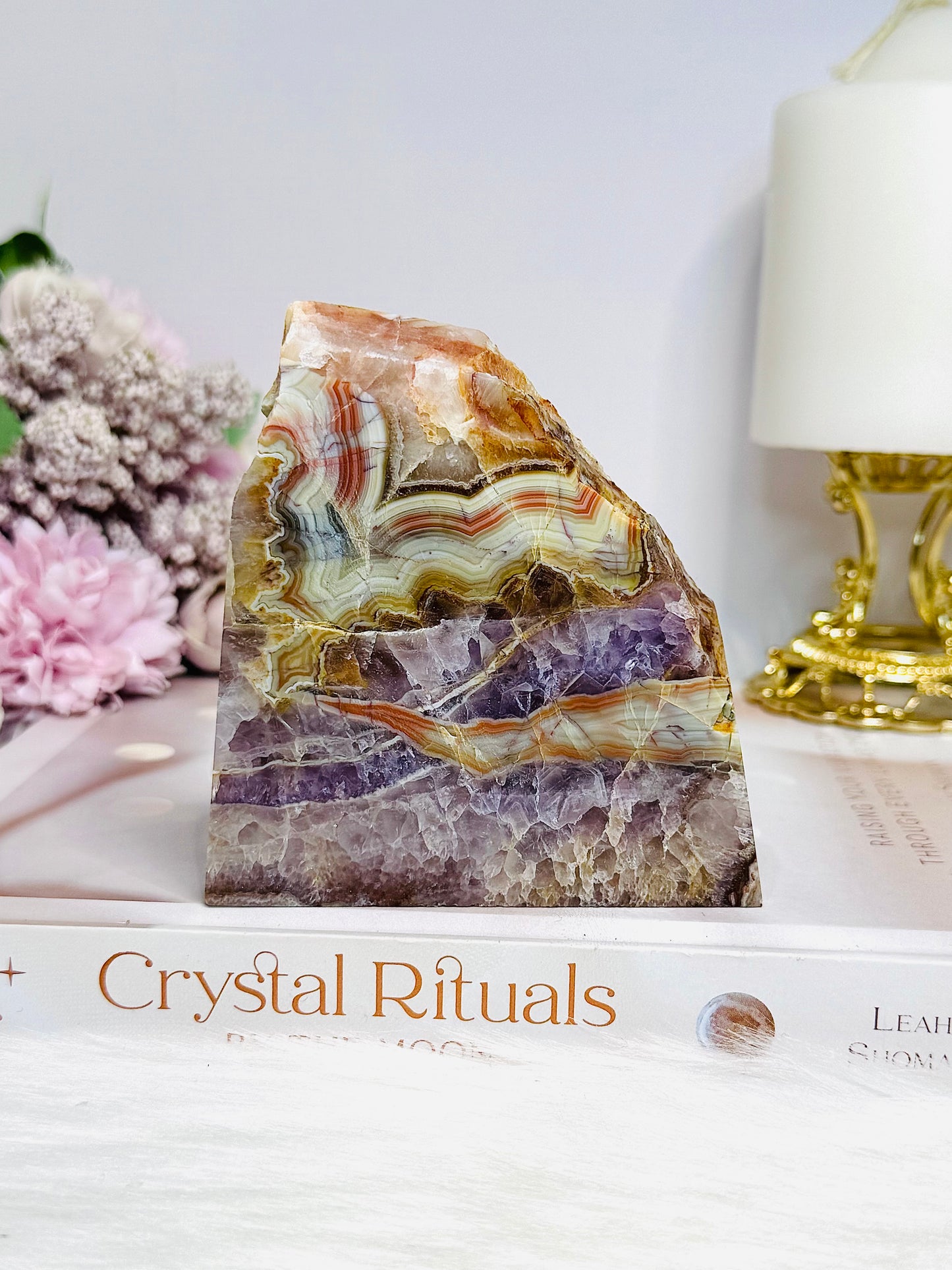 Natural Crazy Lace Amethyst Slab 9cm