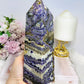 Large Purple Fluorite X Sphalerite Tower 18.5cm 901g
