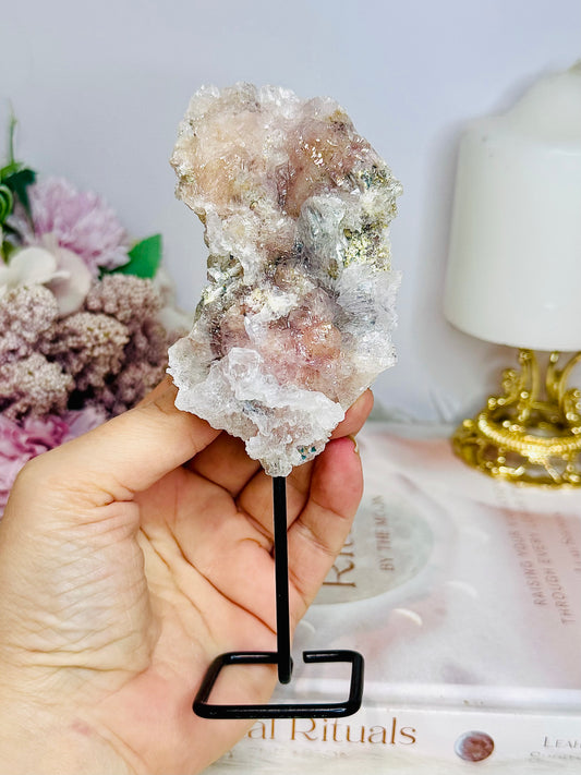Natural Zeolite / Flower Amethyst Freeform on Stand 16cm