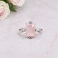Sterling Silver Rose Quartz Ring Size 6