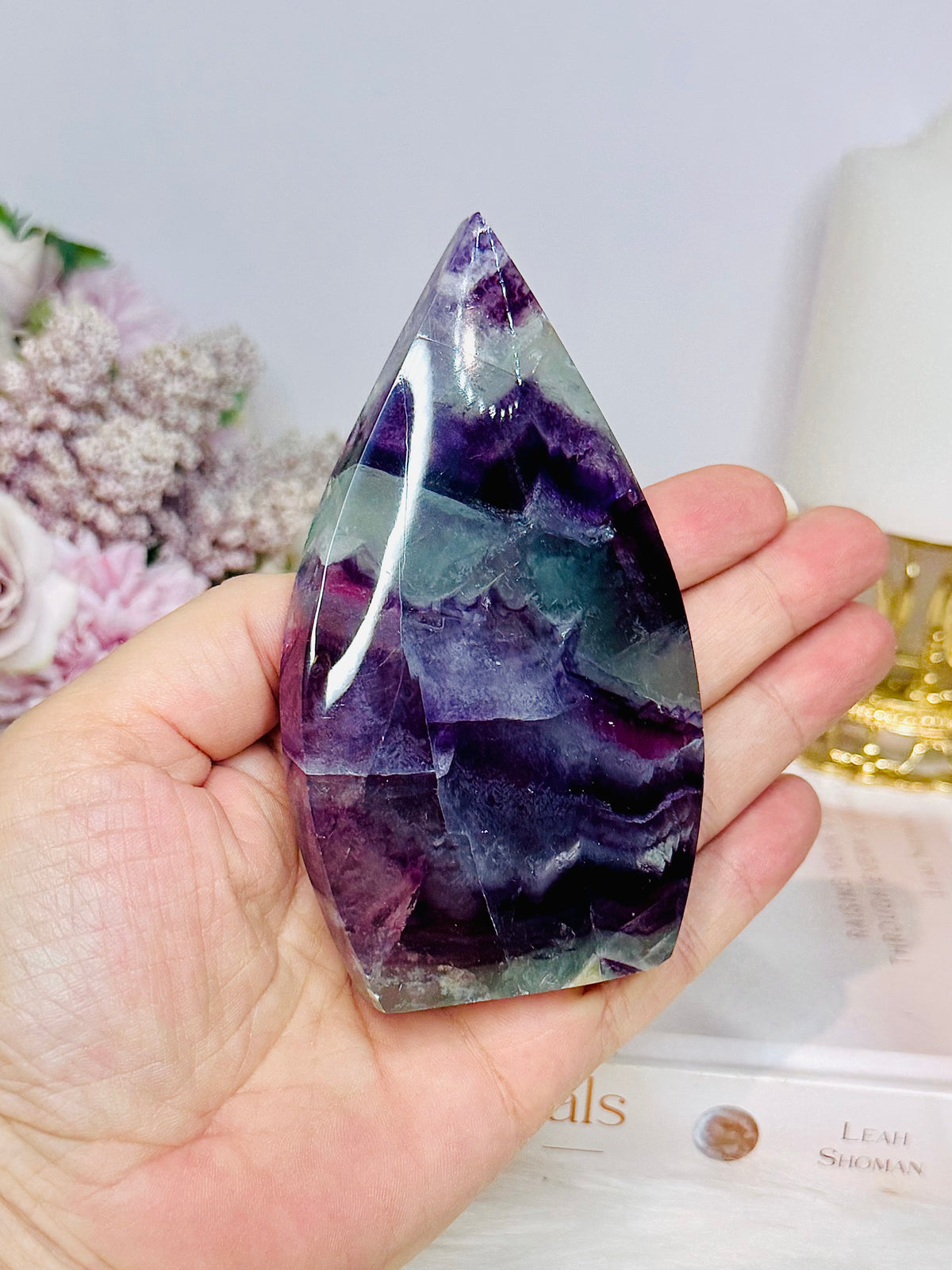 High Grade Fluorite Flame | Freeform with Rainbows 11cm