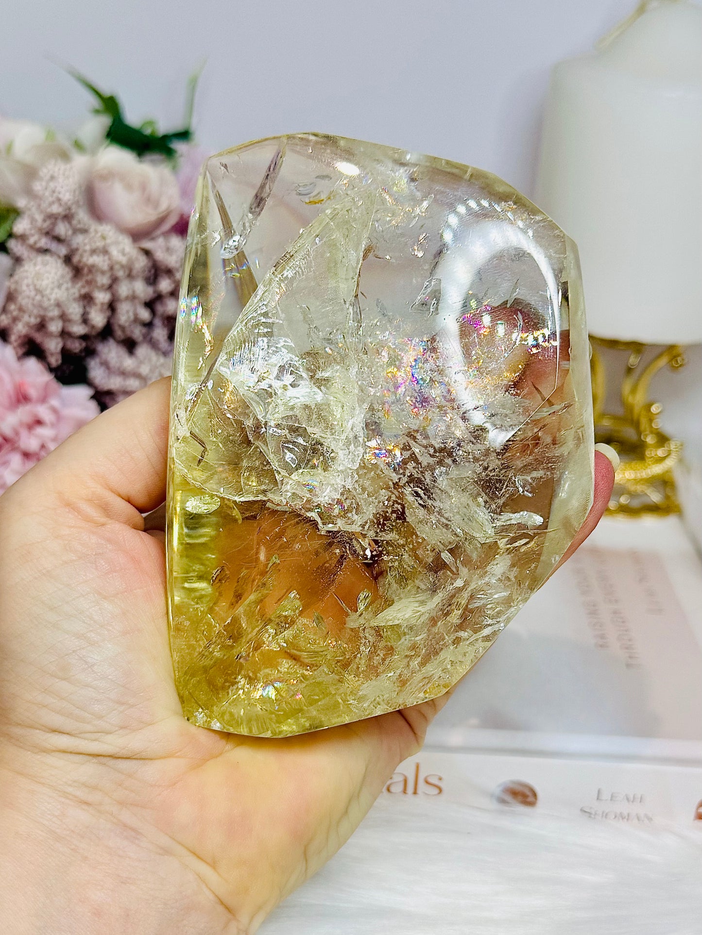 ✨ SALE ✨ Large Citrine Freeform Full of Rainbows 11cm 402g
