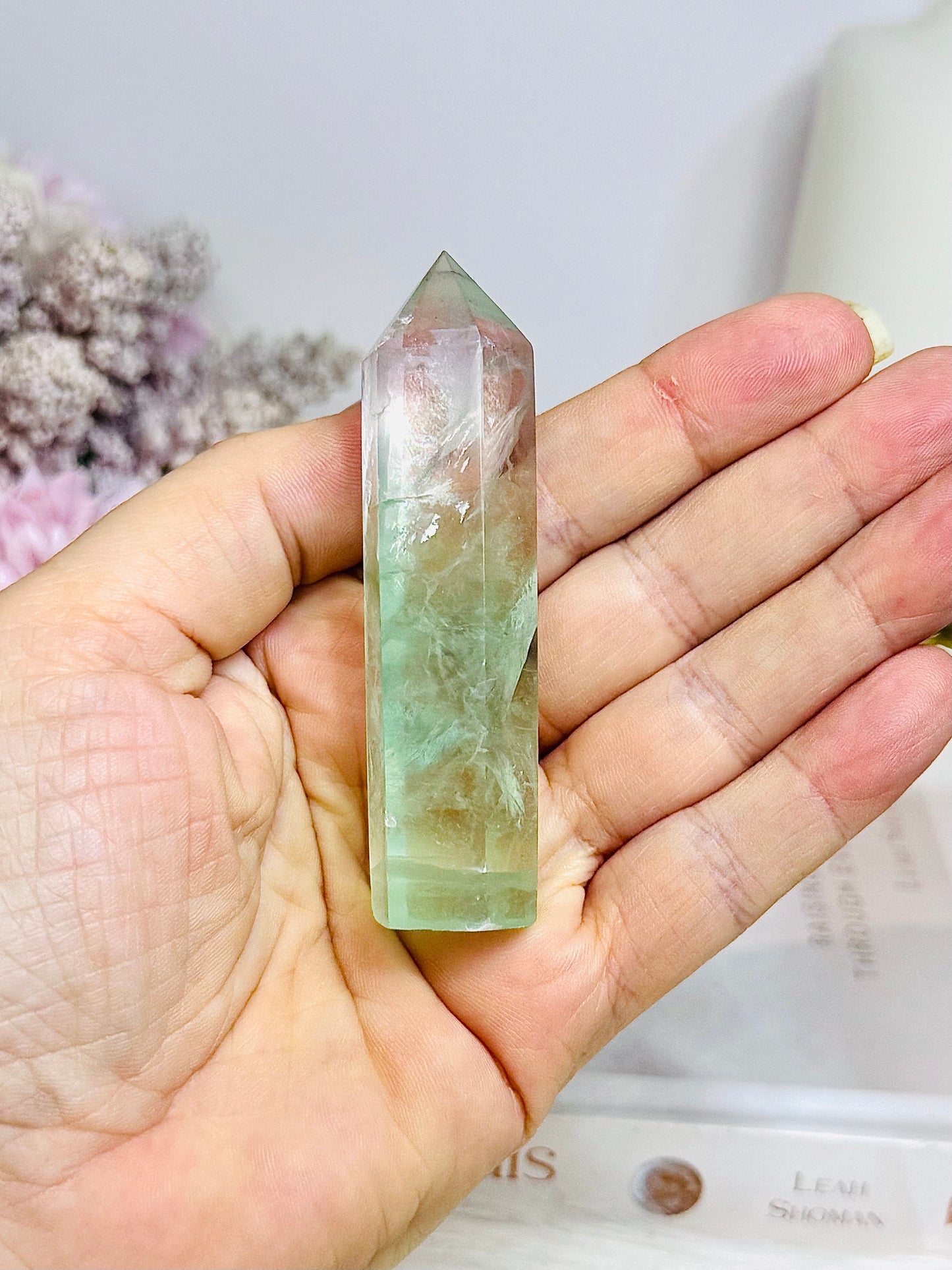 Watermelon Fluorite Tower 8cm