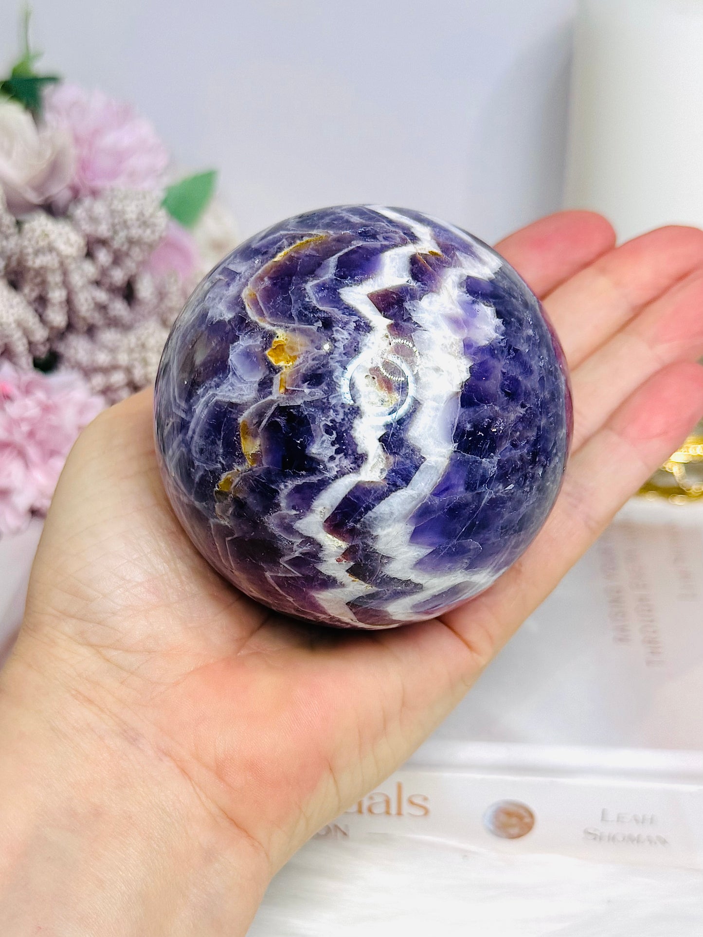 Large Chevron | Dream Amethyst Sphere on Stand 580g