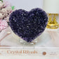 Large High Grade Amethyst Cluster Heart on Stand 331g