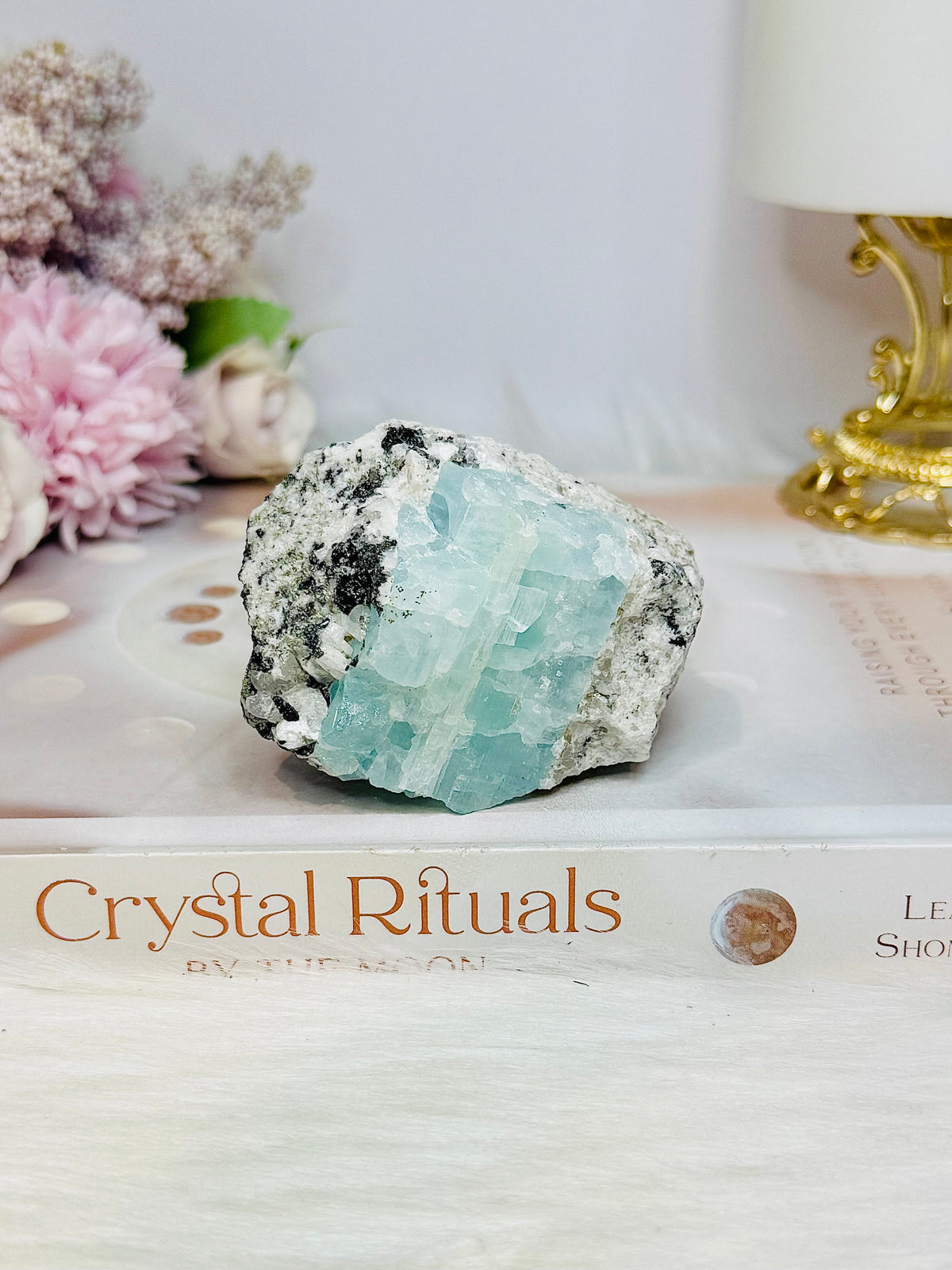 Natural Aquamarine On Matrix Specimen 224g