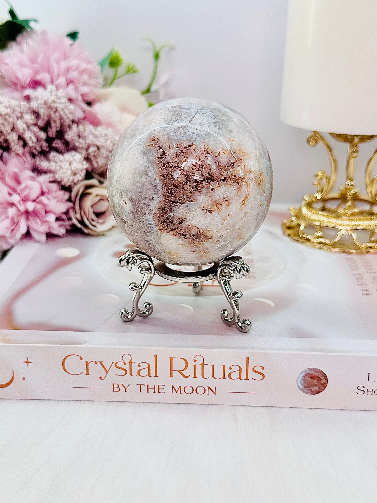 Simple Elegance ~ Pink Amethyst Druzy Sphere On Stand From Brazil 296grams