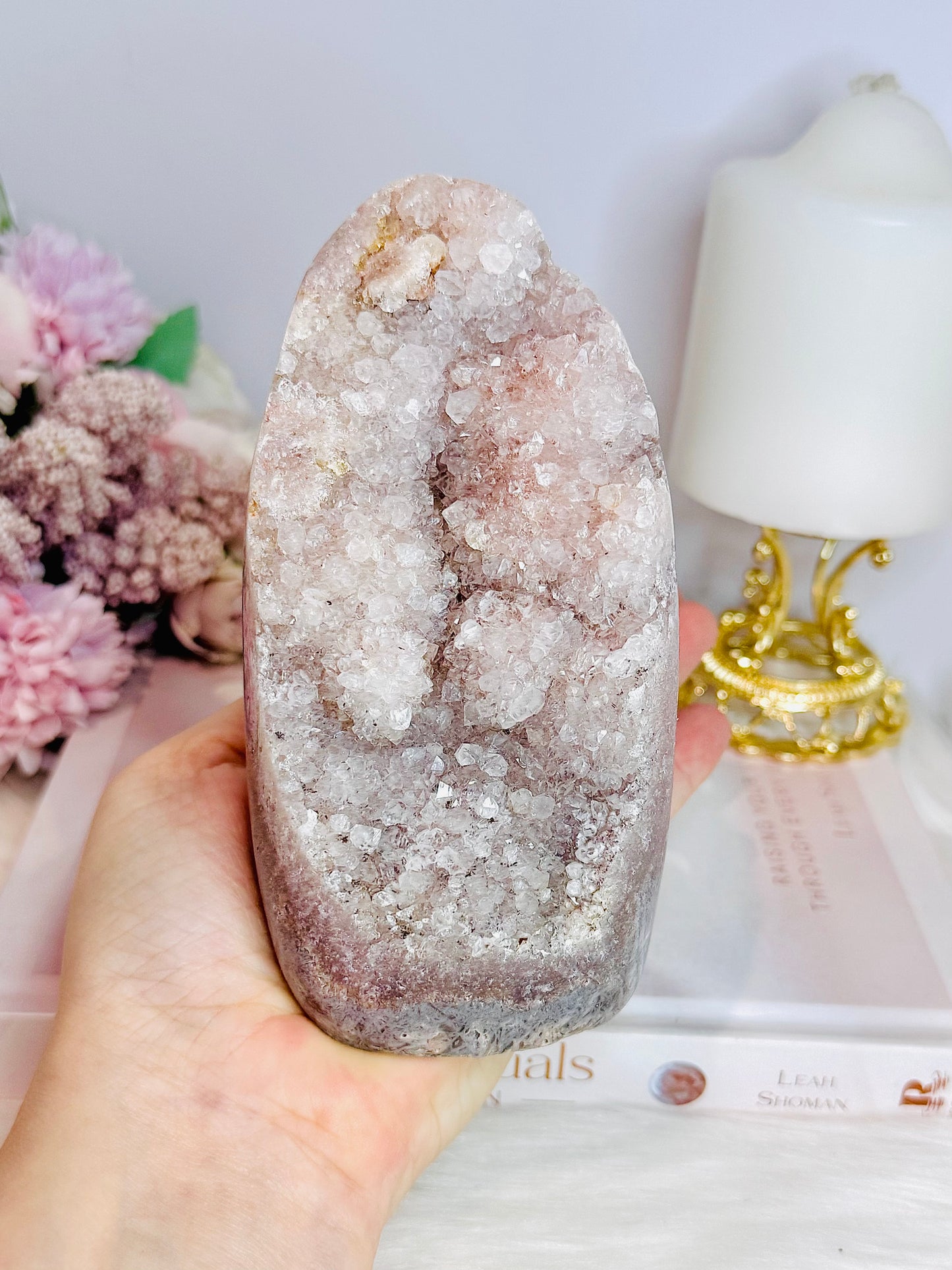 Pink Amethyst Natural Large Druzy Freeform From Brazil 1.02KG 14cm From Brazil