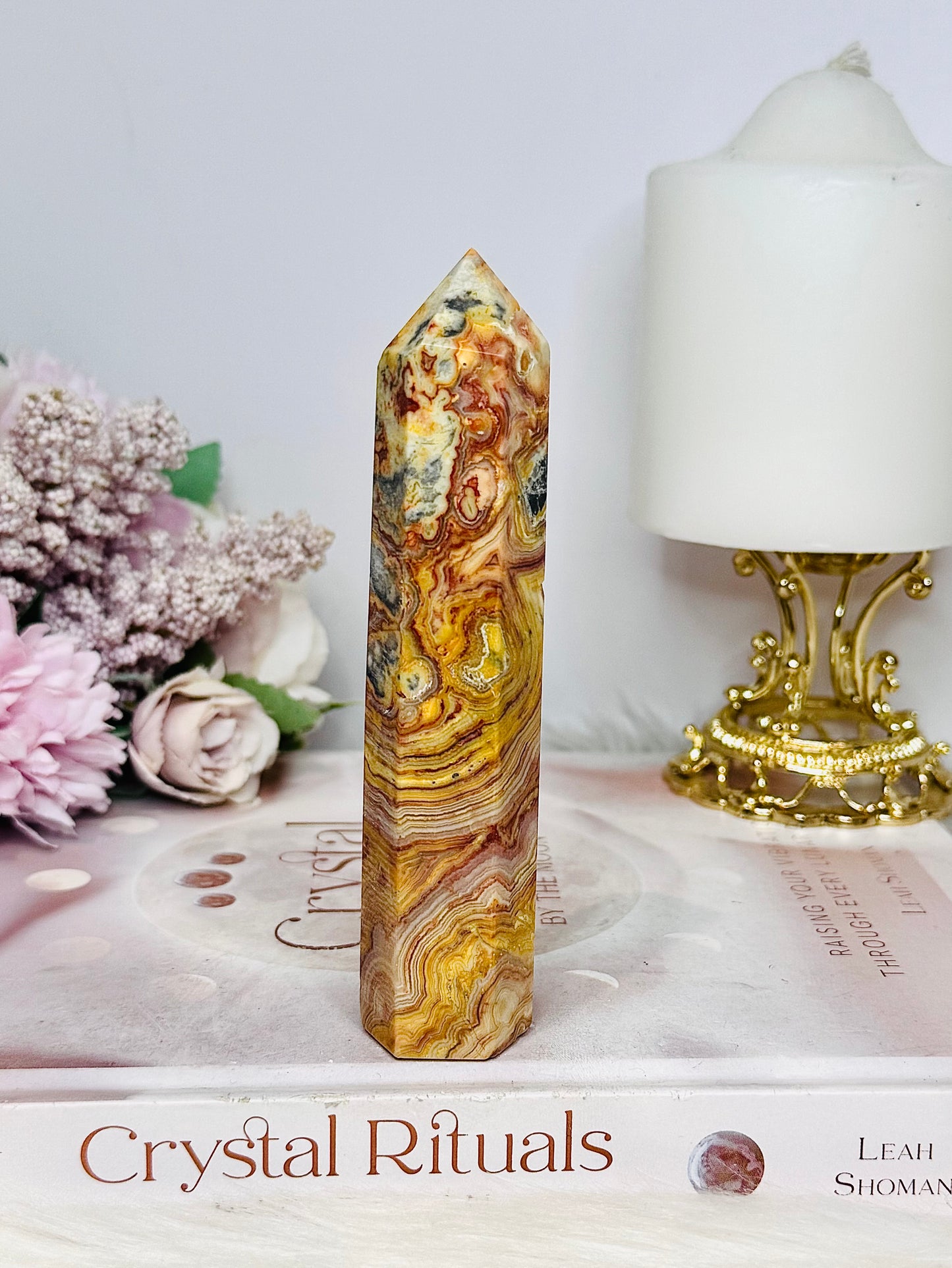 Crazy Lace Agate Tower 12cm