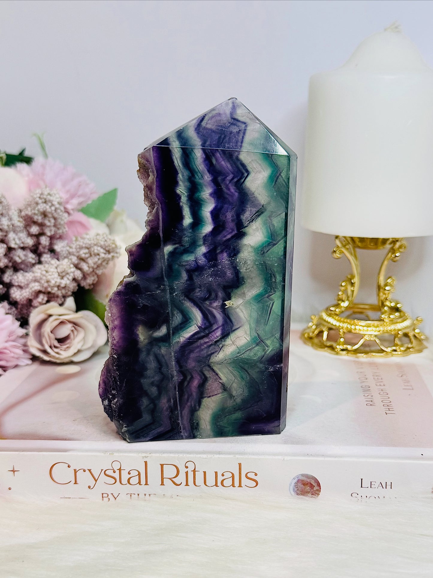 Rainbow Fluorite Polished Slab | Tower 12cm 320g