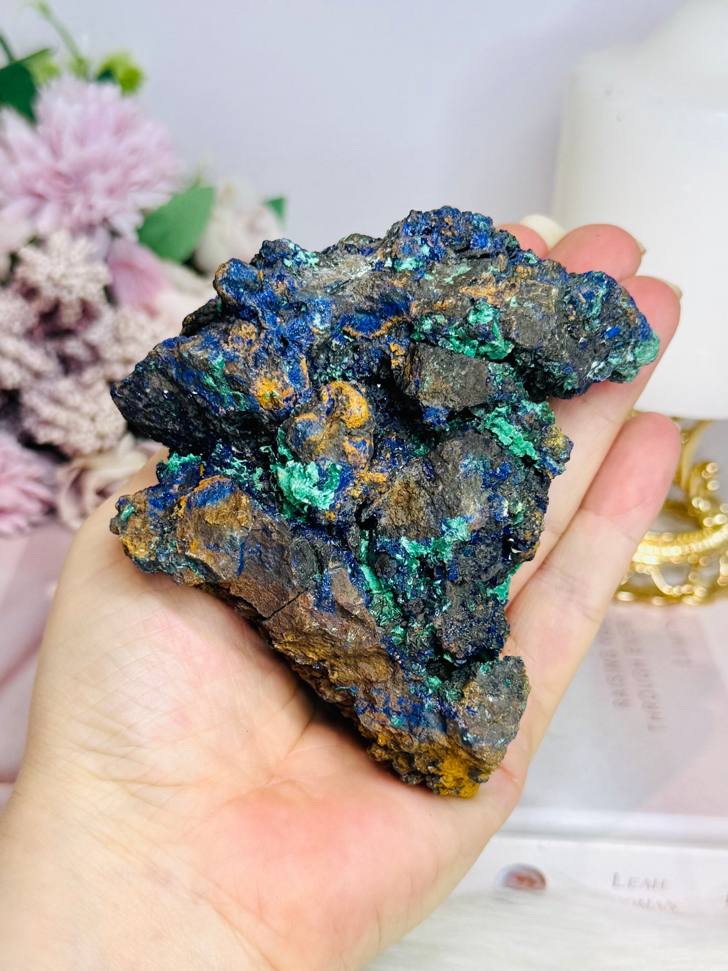Natural Azurite with Malachite Specimen 417g