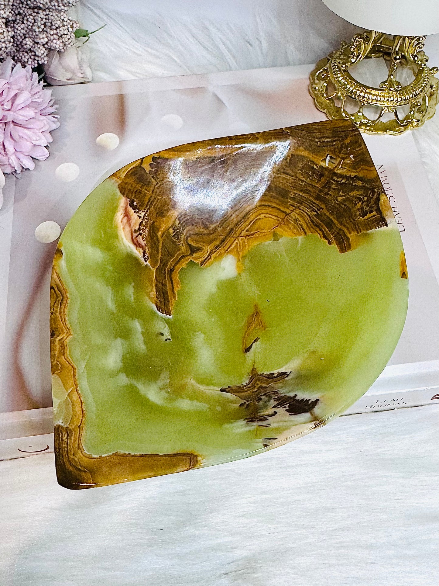 Large Green Onyx Bowl 18cm 487g