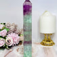 Tall Watermelon Fluorite Tower 20.5cm with Rainbows