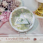 Amazing Selenite Slab with Gold Evil Eye Carving on Stand 8cm