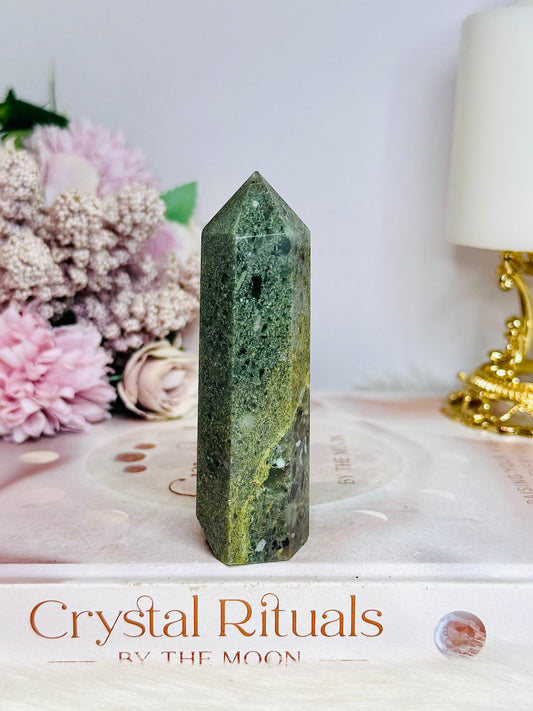 Moss Agate Tower 9cm