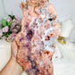 High Grade Pink Amethyst Druzy Slab on Stand 1.2KG 27.5cm