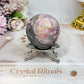 High Grade Pink Tourmaline Sphere on Stand 199g
