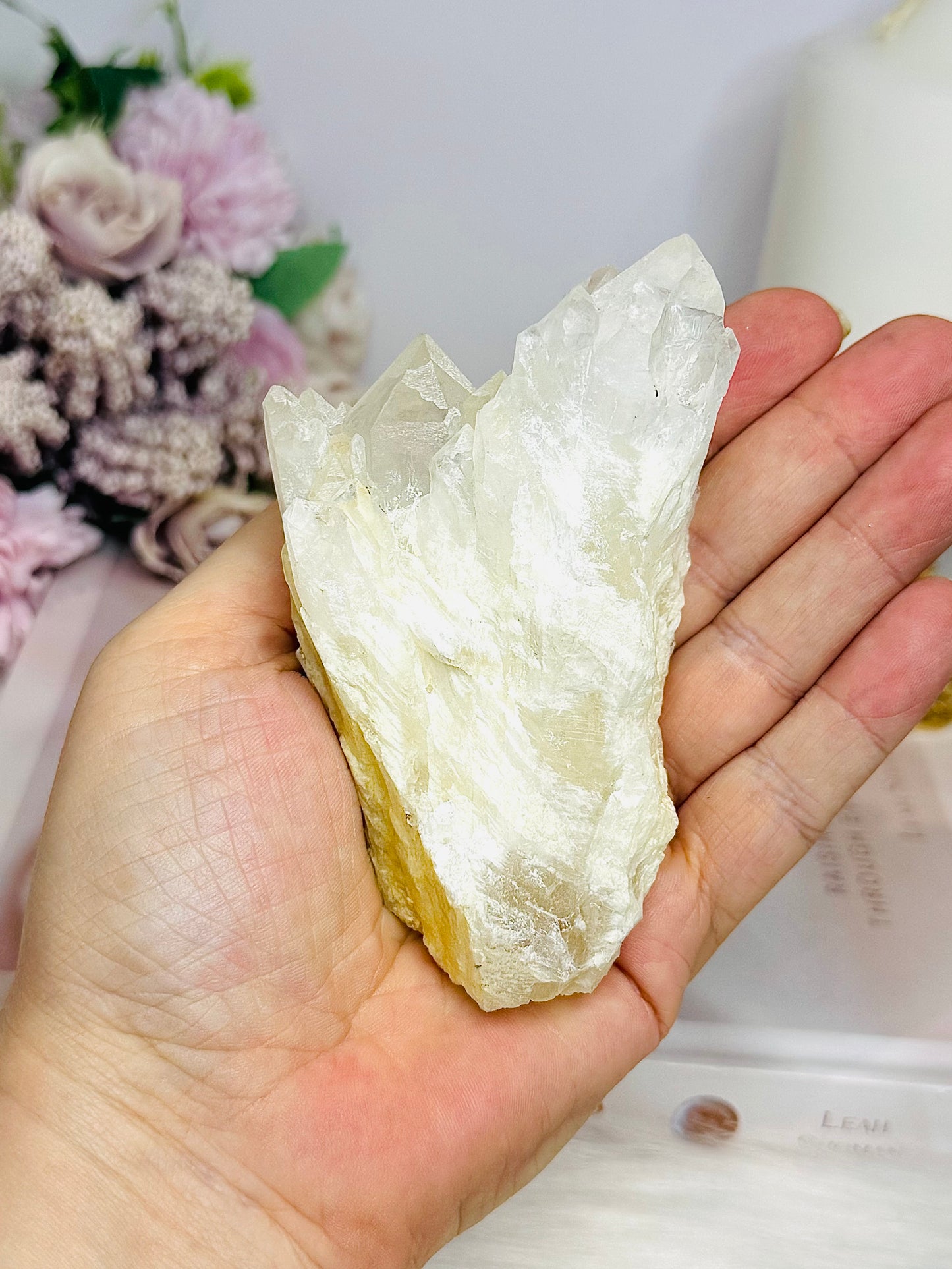 Natural Candle Quartz Cluster 10cm 230g