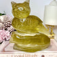 Huge 1.25KG Citrine Carved Owl 15cm