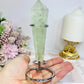 Prasiolite | Green Amethyst Wand Tower on Stand 15cm (inc stand)
