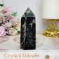 Black Sphalerite Druzy Tower 10cm