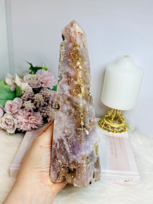 Large Druzy Pink Amethyst Tower | Obelisk 23cm 949g