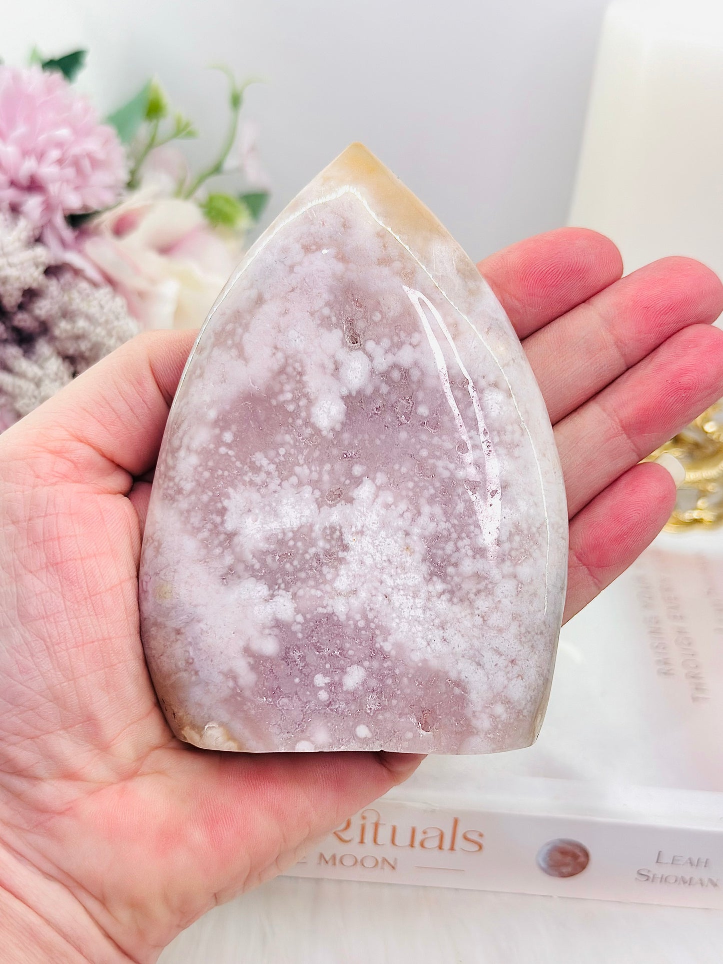 Divine Pink Amethyst Druzy Freeform | Flame Carving From Brazil 11.5cm