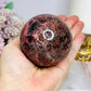 Large Rhodonite Sphere on Stand 626g