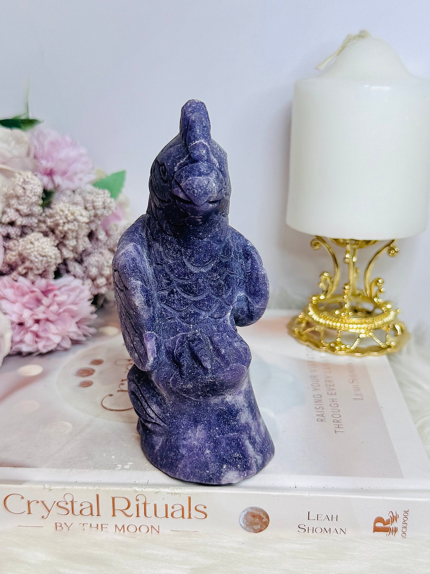 Lepidolite Carved Parrot | Bird Large 14cm 588g