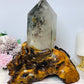 Huge Natural Garden Quartz Tower on Wooden Base 21cm Tall 19cm Wide 1.6KG