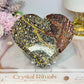 Large Leopardskin Jasper Heart on Stand 11cm