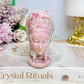 Pink Opal Carved Indian Head 8cm