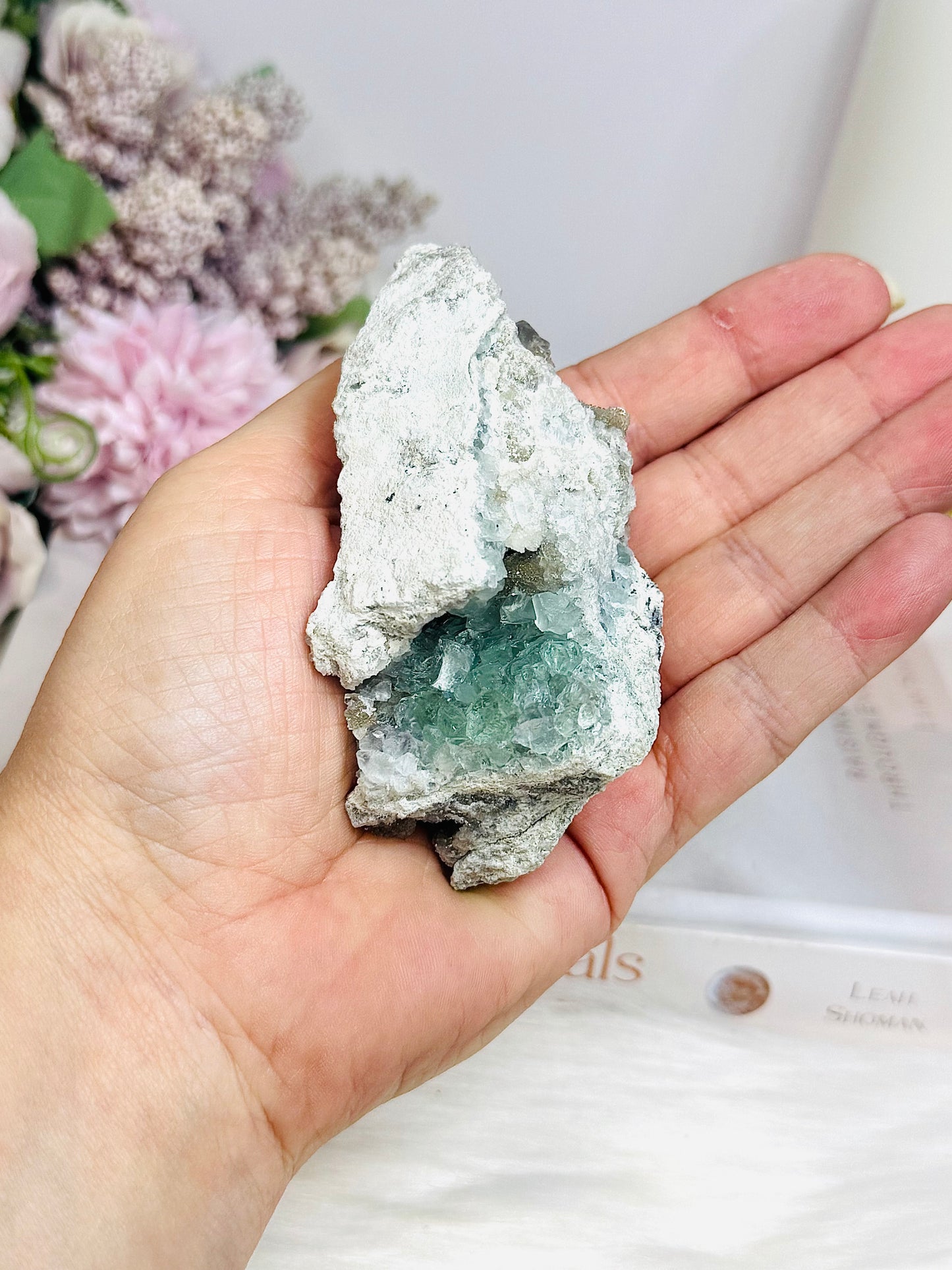 Cubed Blue Fluorite on Matrix 144g